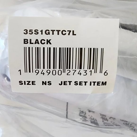 MICHAEL KORS Jet Set Crossbody Bag Black Gold Chain & Matching Wallet Card Case - Picture 7 of 14